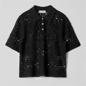 & Other Stories Black Lace Top